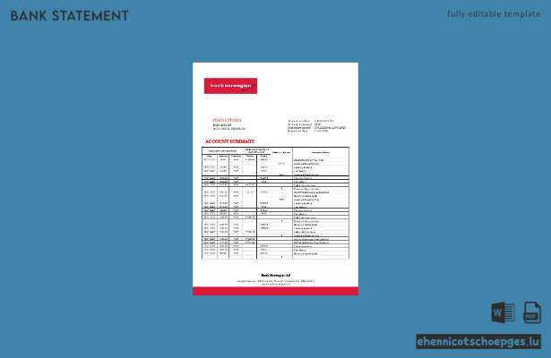 Beispiel für einen Kontoauszug der Norwegian Bank Norwegian AS (Norwegische Bank)
